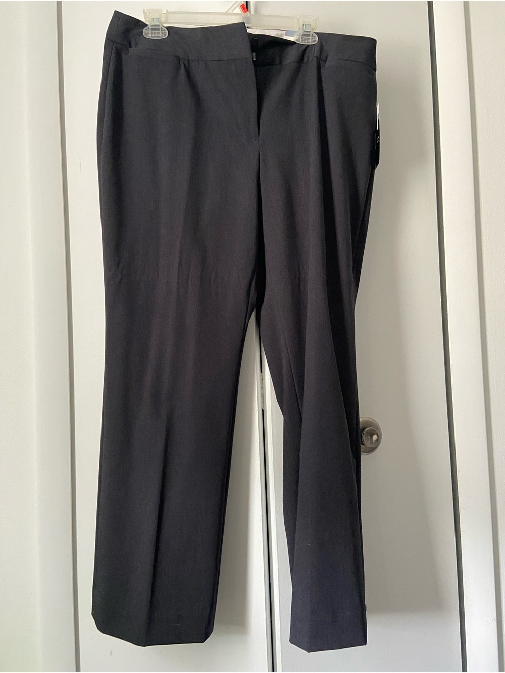 Liz Claiborne Dark Gray Straight-Leg Dress Trousers